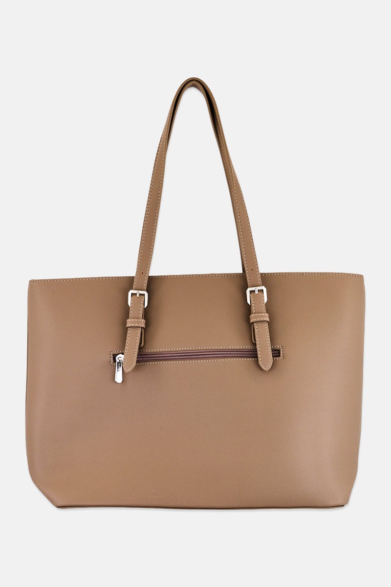 Kathy Ireland Women Brand Logo Handbag, Warm Taupe - Image 2